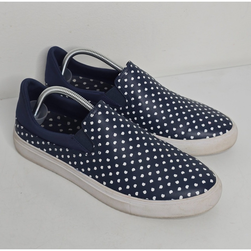 Mark Nason Aimee Women's 11 White Blue Polka Dot Slip-On Sneakers Casual Shoes